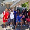 Equipé de foot féminin pose