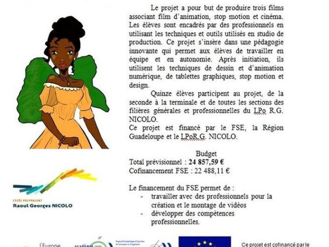 PROJET LPO RGN : Histoire de la Guadeloupe en cinéma d'animation